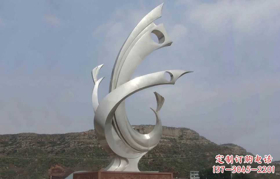 内江金羽凤凰-不锈钢抽象雕塑
