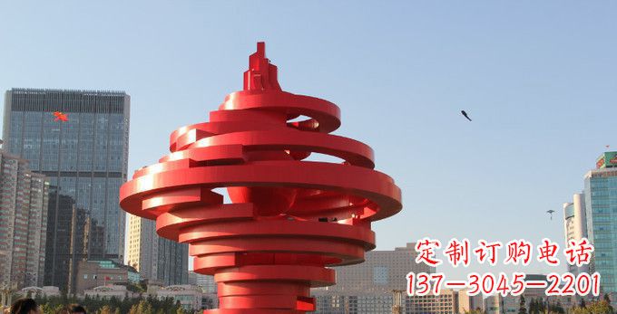 内江不锈钢抽象火炬雕塑,展现活力与坚强