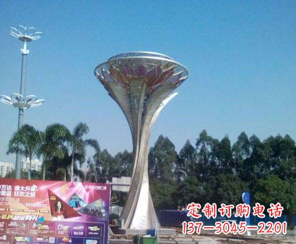 内江广场不锈钢抽象莲花雕塑