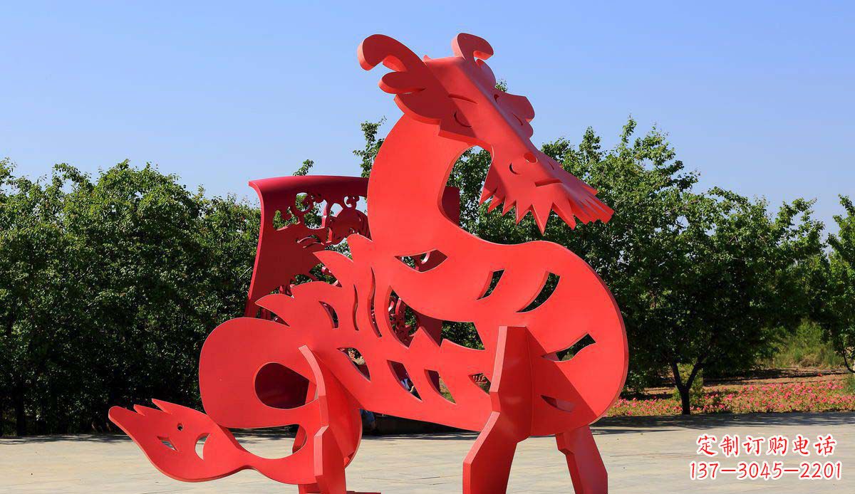 内江广场不锈钢抽象貔貅雕塑