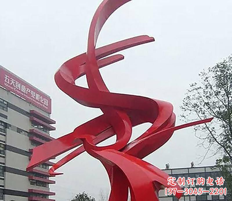 内江广场不锈钢抽象飘带雕塑