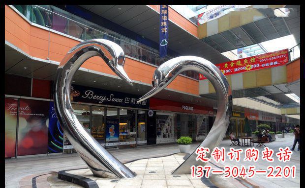 内江中领雕塑:精美的不锈钢抽象天鹅雕塑