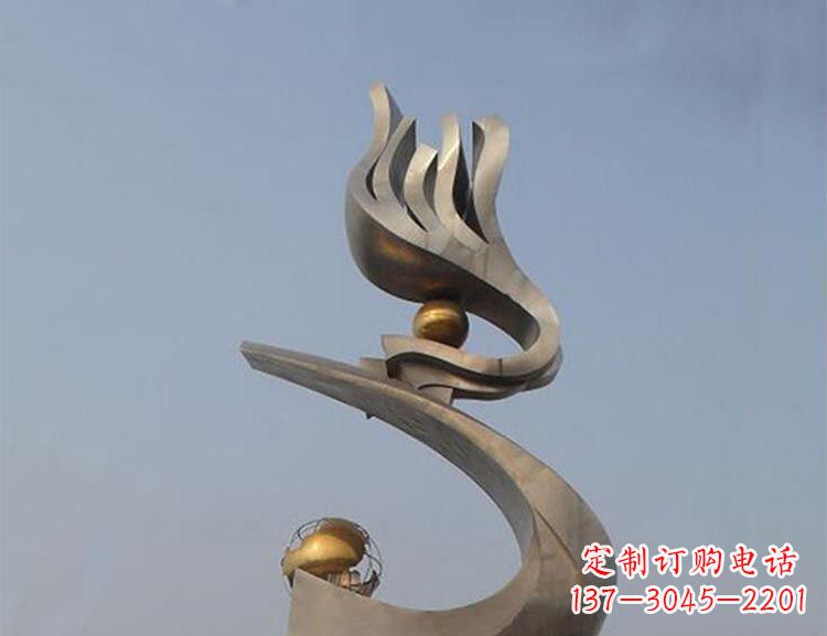 内江广场不锈钢创意凤凰雕塑