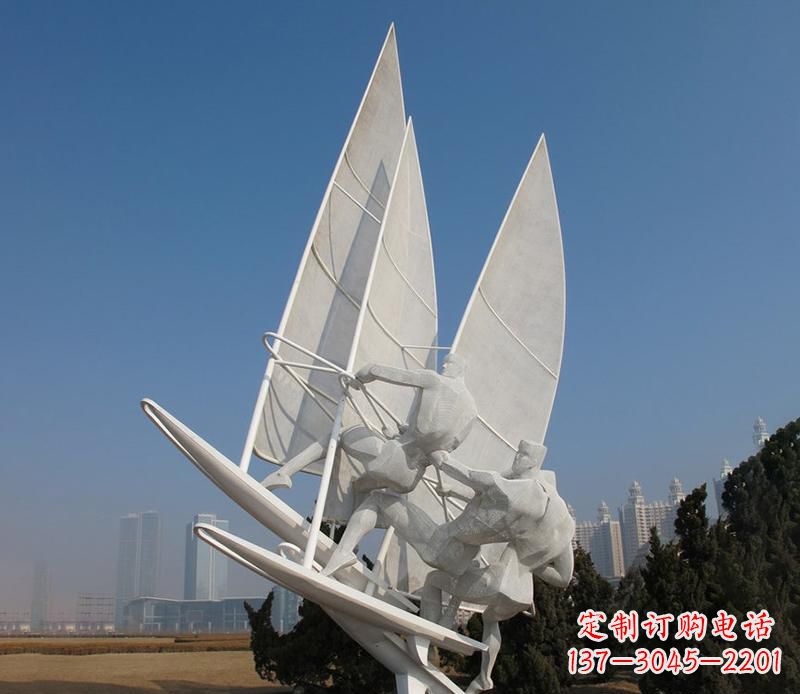 内江不锈钢帆船比赛运动雕塑