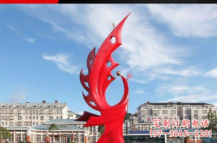 内江广场不锈钢凤凰摆件雕塑1