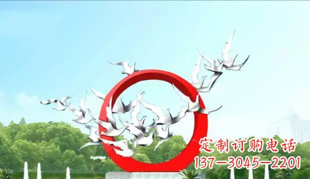 内江华丽优雅的不锈钢鸽子雕塑
