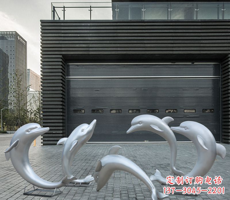 内江中领雕塑出品,令人惊叹的不锈钢海豚雕塑
