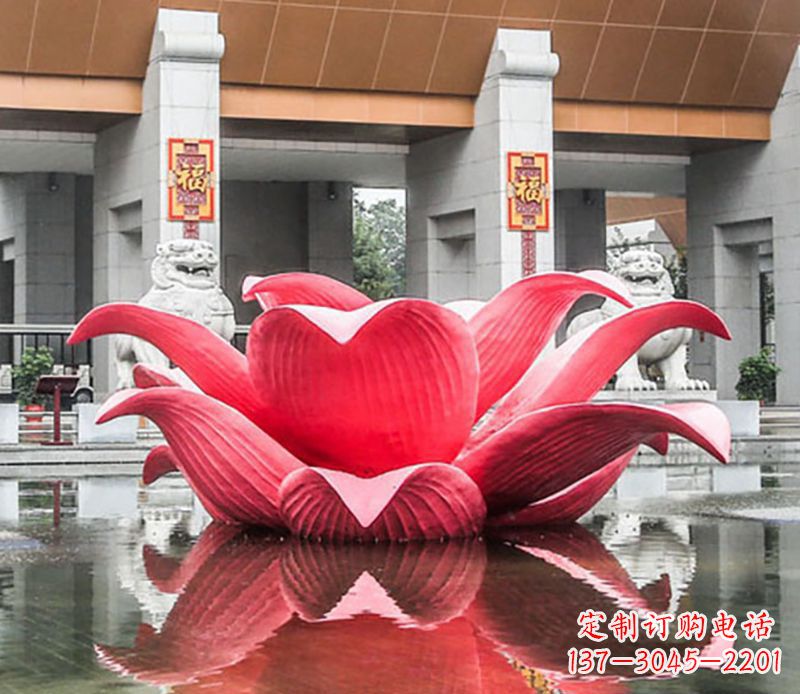 内江广场不锈钢荷花景观雕塑