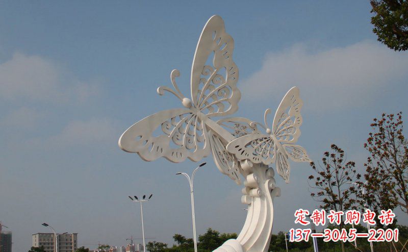 内江广场不锈钢蝴蝶雕塑 (2)