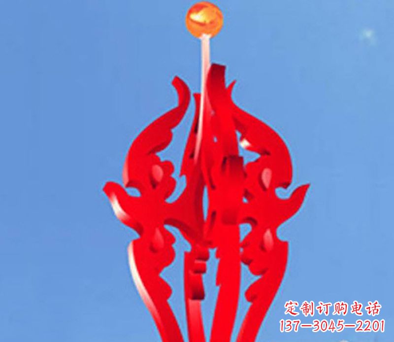 内江广场不锈钢火苗抽象雕塑
