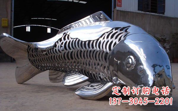 内江活力四射的不锈钢鲤鱼雕塑