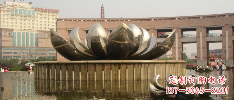 内江广场不锈钢莲花景观雕塑