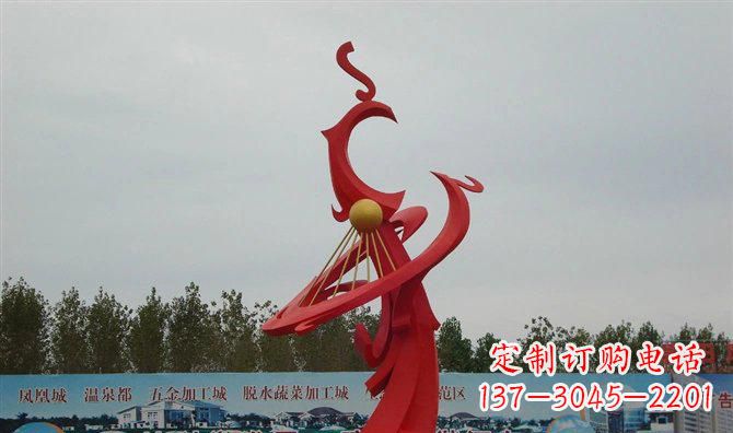 内江广场不锈钢两只凤凰雕塑