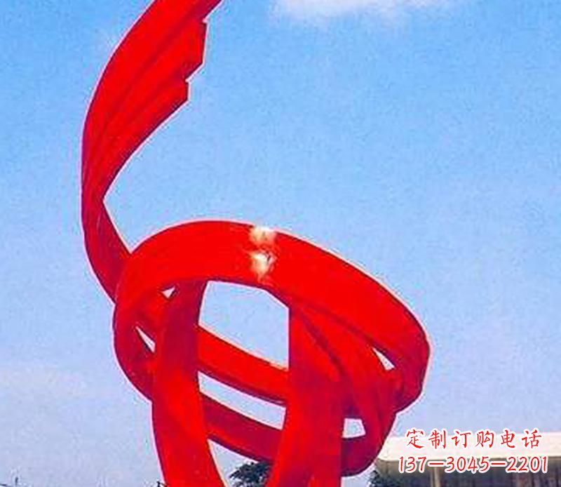 内江中领雕塑出品:不锈钢螺旋飘带景观雕塑