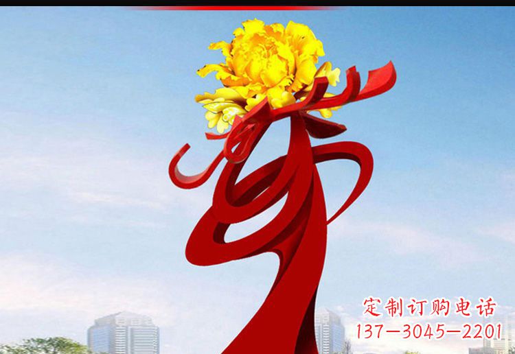 内江欣赏静谧的雕塑之美:不锈钢牡丹花雕塑