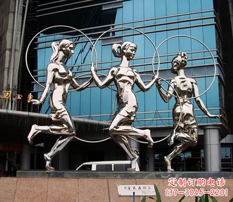 内江不锈钢跳舞美女雕塑