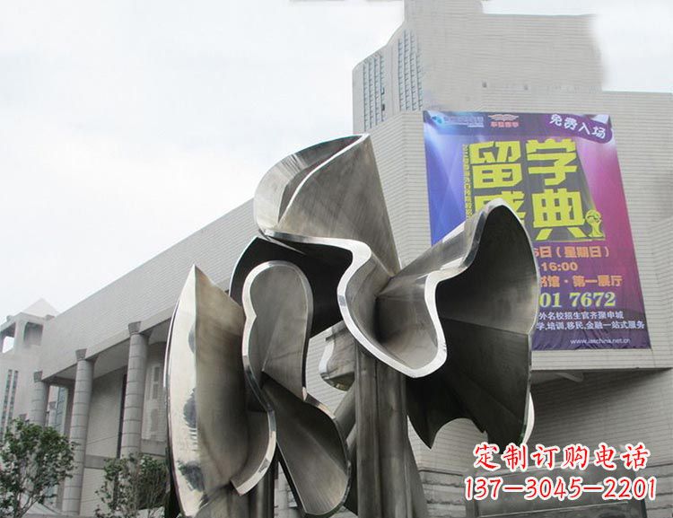 内江全新不锈钢荷叶雕塑,缔造完美景观