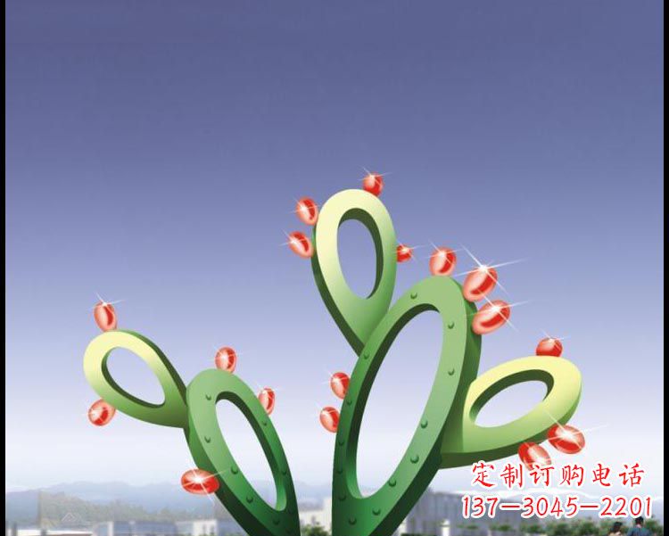 内江视觉焕发的不锈钢仙人掌景观雕塑