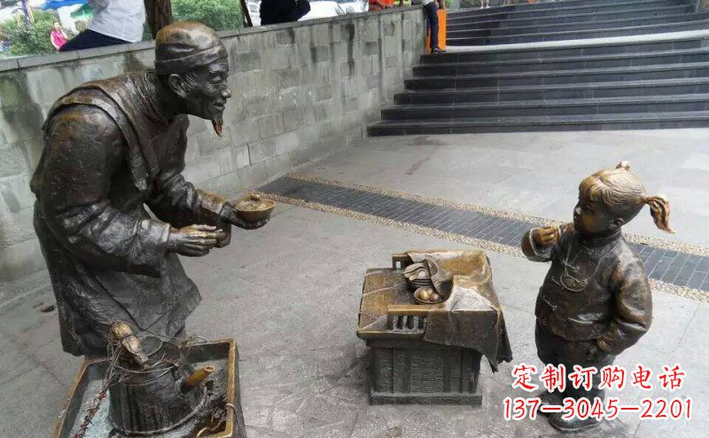 内江小女孩铜雕,古朴优雅