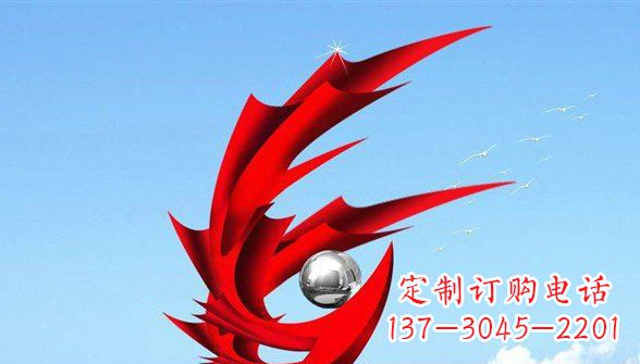 内江传统凤凰不锈钢雕塑,带来中国传统文化的神秘气息