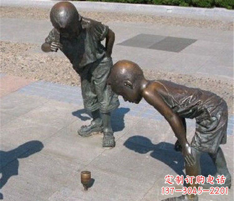 内江欣赏小男孩小品铜陀螺雕塑