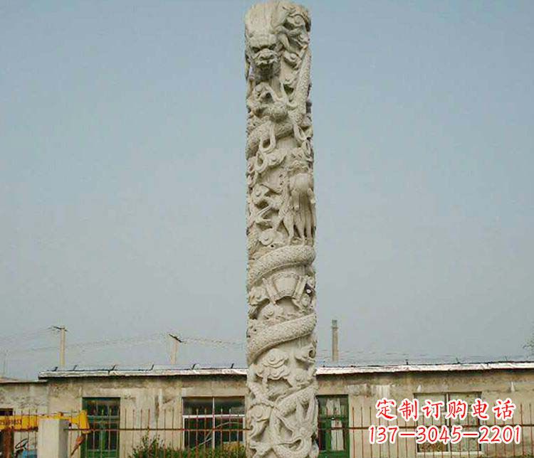 内江中领雕塑——独具特色的大理石盘龙柱雕塑
