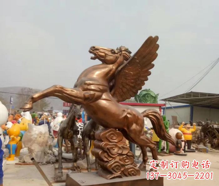 内江广场飞马铜雕,精美绝伦