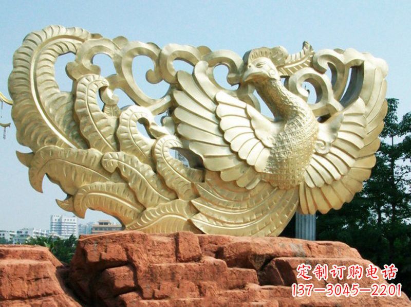 内江欣赏瑰丽的凤凰铜雕