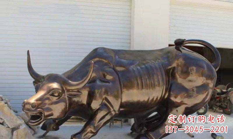 内江广场华尔街铜牛动物铜雕-优质的动物铜雕定制