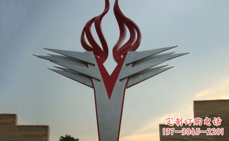 内江广场火炬不锈钢雕塑_1