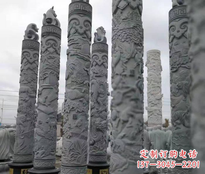 内江中领雕塑:12生肖石柱——精致美观的雕塑定制
