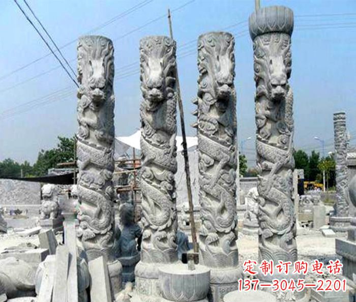 内江浩大神秘的龙柱石雕