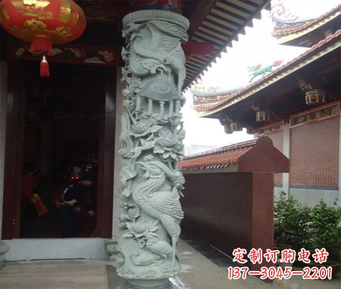内江大理石龙柱雕塑,为室内景观带来活力