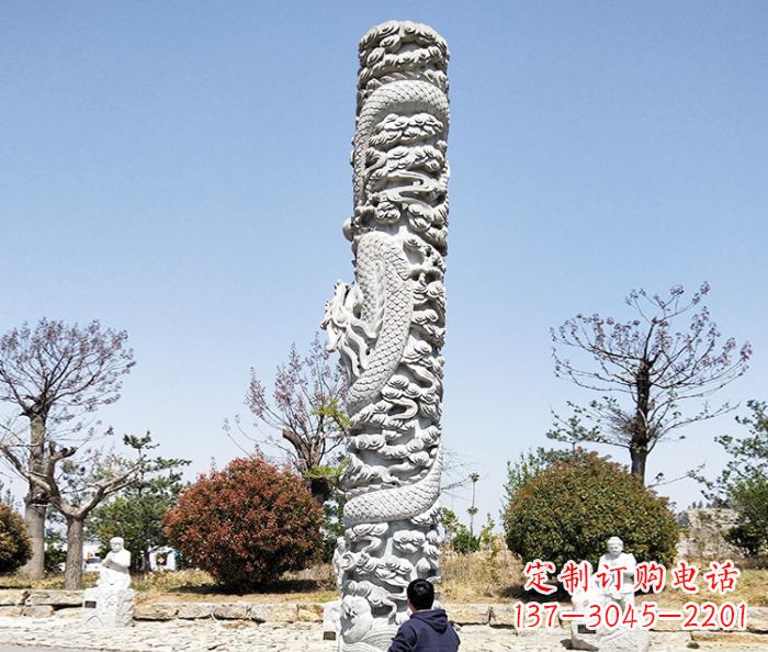 内江广场景观大理石盘龙柱石雕