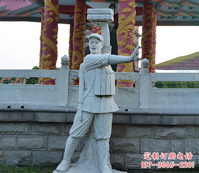 内江广场景观董存瑞石雕