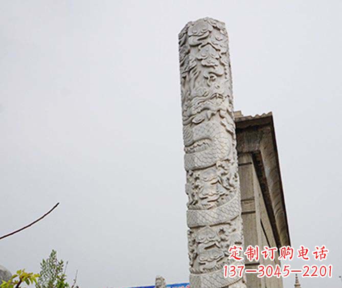 内江精美艺术品,象征霸气,盘龙柱石雕