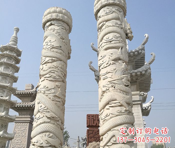 内江传承雄风,精美绝伦的盘龙柱石雕