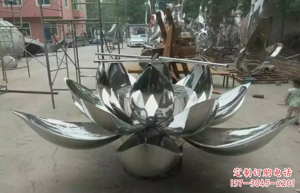 内江精致独特的莲花不锈钢雕塑