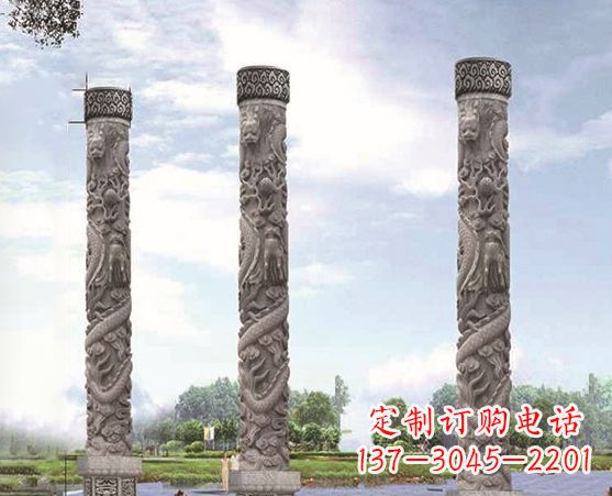 内江精美雕塑盘龙柱,美化您的室外空间