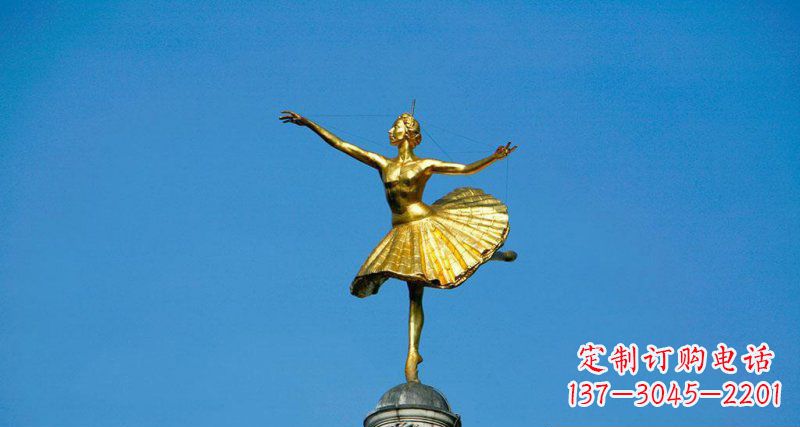 内江精美手工跳芭蕾舞的西方女人铜雕