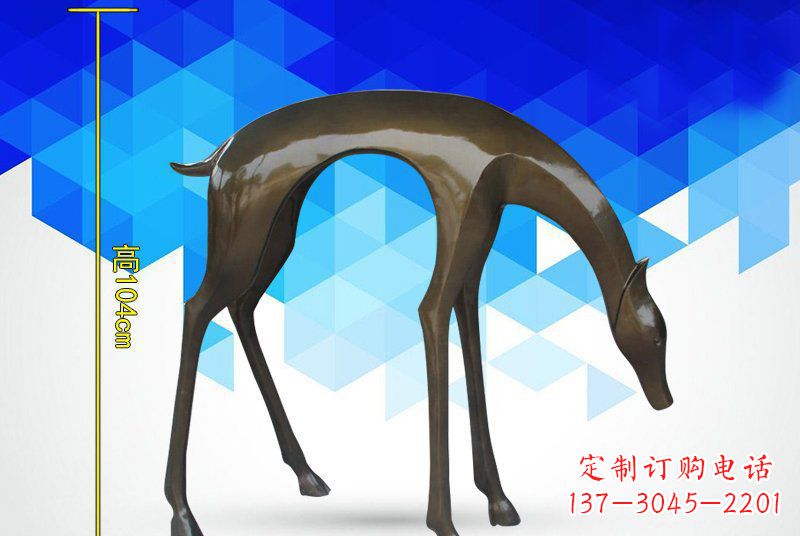 内江铜镜面鹿雕塑,高端雕塑定制