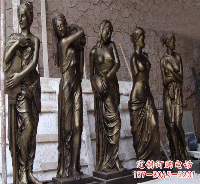 内江浪漫美女装饰铜雕四方