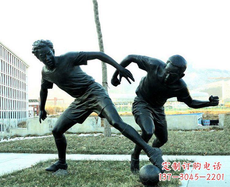 内江中领雕塑-复原完美动态,足球铜雕玩偶