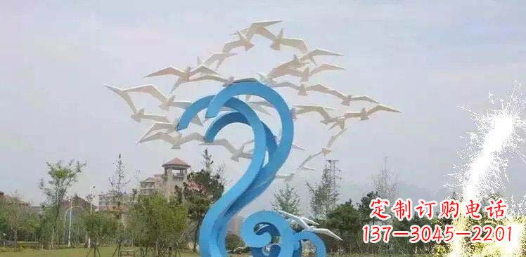 内江精美海鸥雕塑,传递美好海洋情怀