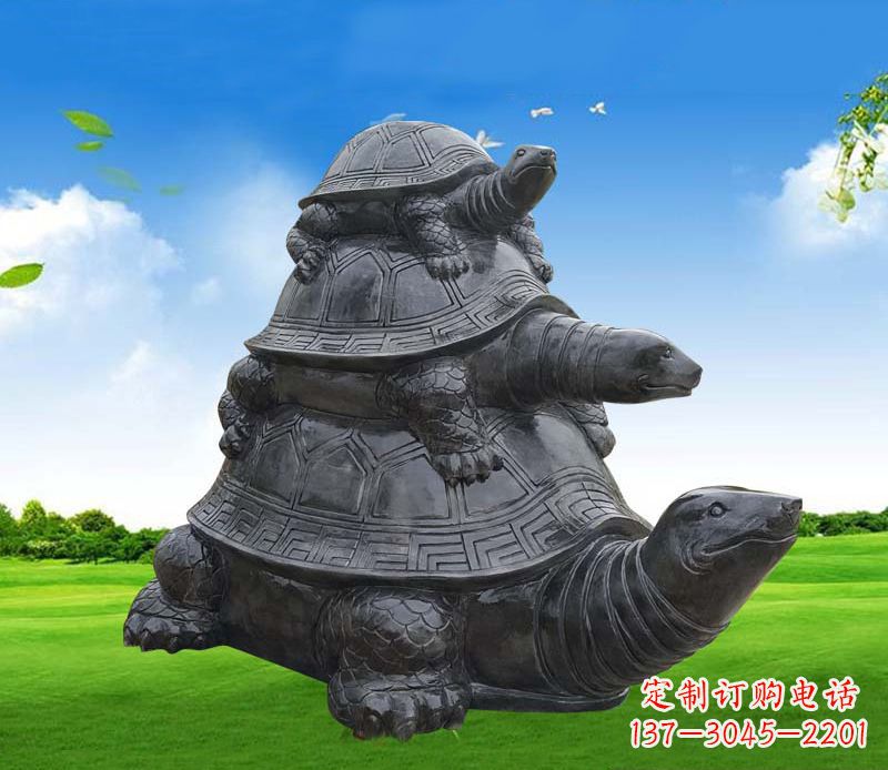 内江重现经典,海龟母子石雕动物摆件