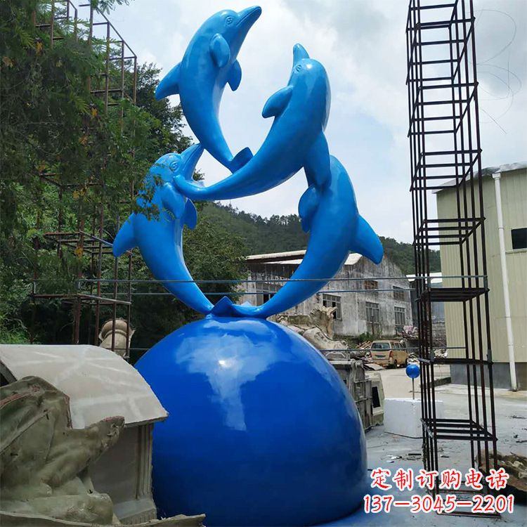 内江海豚玻璃钢景观雕塑