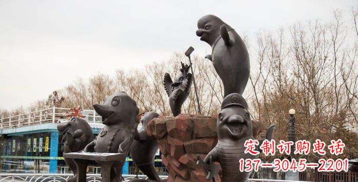 内江精美铜海豚雕塑,精细雕琢把海豚灵魂融入!