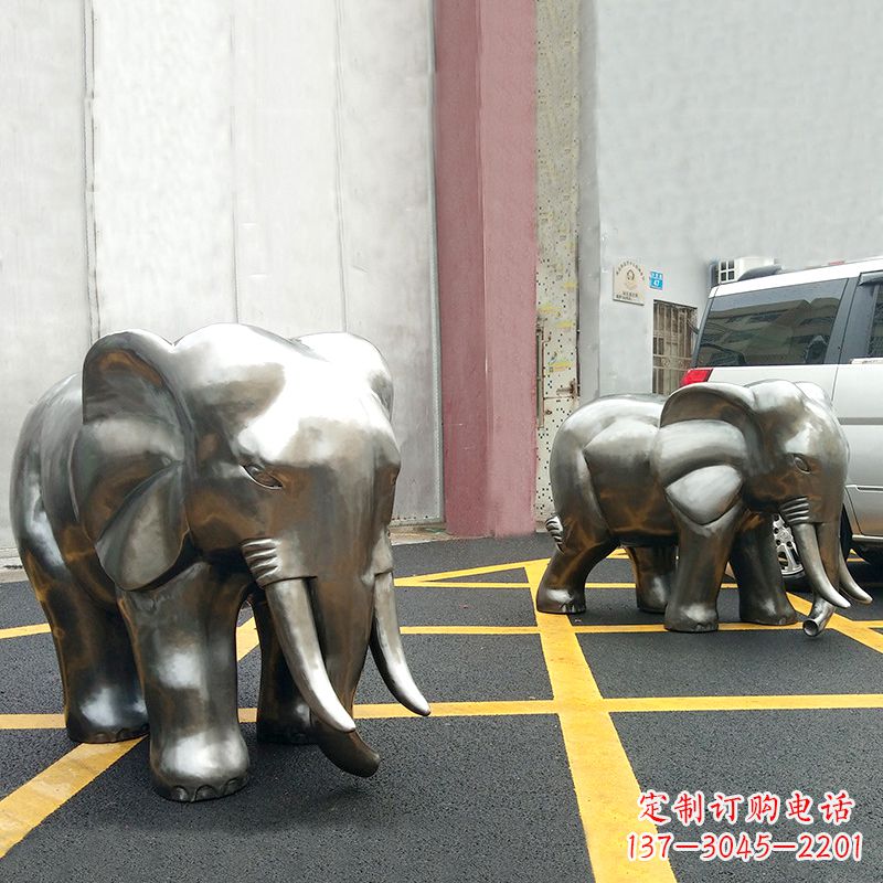 内江活力大象,不锈钢镜面雕塑