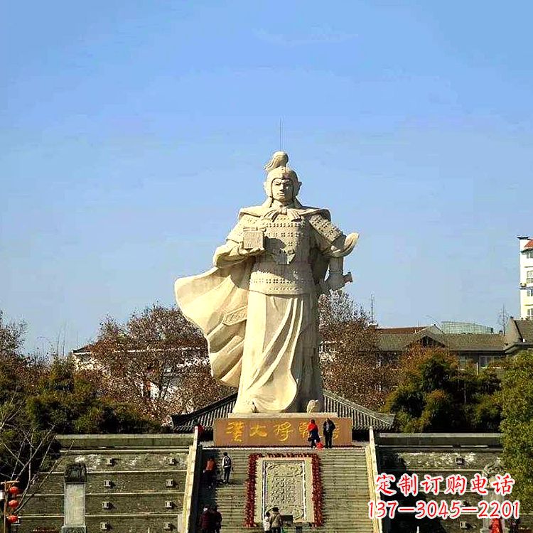 内江韩信拜将景观石雕塑-景区历史名人西汉著名军事家雕像