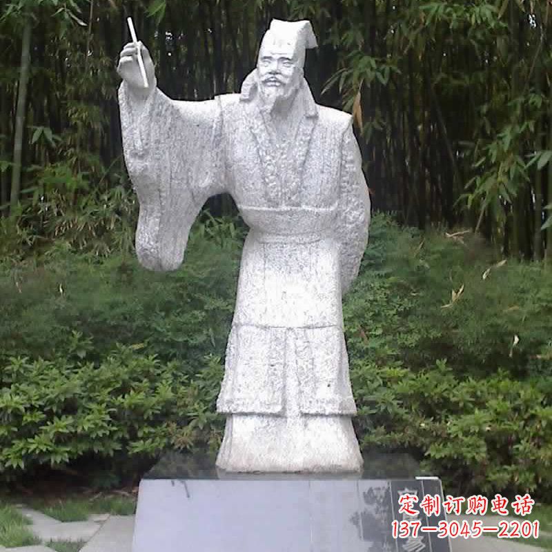 内江汉白玉白居易石雕像-中国古代著名诗人历史文化名人雕塑